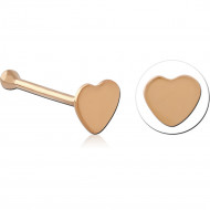 STERLING SILVER 925 GOLD PLATED 18K HEART NOSE BONE