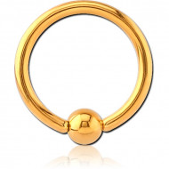 GOLD PVD COATED SURGICAL STEEL ANNEALED BALL CLOSURE RING
