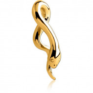 GOLD PVD COATED SURGICAL STEEL CLAW - SLITHERING SNAKE