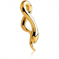 GOLD PVD COATED SURGICAL STEEL CLAW - SLITHERING SNAKE