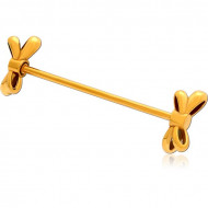 GOLD PVD COATED SURGICAL STEEL ATTACHMENT FOR INDUSTRIAL BARBELL PIERCING