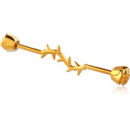 GOLD PVD COATED SURGICAL STEEL ATTACHMENT FOR INDUSTRIAL BARBELL PIERCING