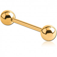 GOLD PVD COATED SURGICAL STEEL INTERNALLY THREADED BARBELL PIERCING
