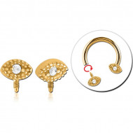 GOLD PVD COATED SURGICAL STEEL ATTACHMENT INTERNALLY THREADED FOR CIRCULAR BARBELL PIERCING