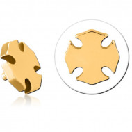 GOLD PVD COATED SURGICAL STEEL ATTACHMENT FOR 1.6MM INTERNALLY THREADED PINS