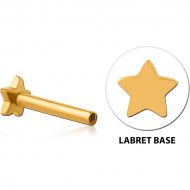 GOLD PVD COATED SURGICAL STEEL INTERNALLY THREADED MICRO LABRET PIN FOR 0.8 MM THREAD