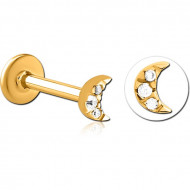 GOLD PVD COATED SURGICAL STEEL INTERNALLY THREADED CURVED MICRO BARBELL PIERCING