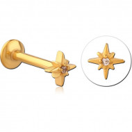 GOLD PVD COATED SURGICAL STEEL INTERNALLY THREADED CURVED MICRO BARBELL PIERCING