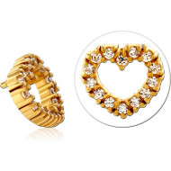 GOLD PVD COATED SURGICAL STEEL JEWELED MICRO ATTACHMENT FOR 1.2MM INTERNALLY THREADED PINS