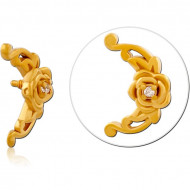 GOLD PVD COATED SURGICAL STEEL JEWELED MICRO ATTACHMENT FOR 1.2MM INTERNALLY THREADED PINS