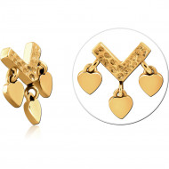 GOLD PVD COATED SURGICAL STEEL MICRO ATTACHMENT FOR 1.2MM INTERNALLY THREADED PINS