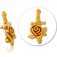 GOLD PVD COATED SURGICAL STEEL MICRO ATTACHMENT FOR 1.2MM INTERNALLY THREADED PINS