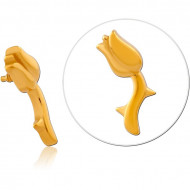 GOLD PVD COATED SURGICAL STEEL MICRO ATTACHMENT FOR 1.2MM INTERNALLY THREADED PINS