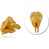 GOLD PVD COATED SURGICAL STEEL MICRO ATTACHMENT FOR 1.2MM INTERNALLY THREADED PINS