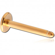 GOLD PVD COATED SURGICAL STEEL LABRET PIN PIERCING