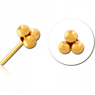 GOLD PVD COATED SURGICAL STEEL THREADLESS ATTACHMENT