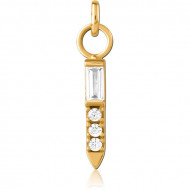 GOLD PVD COATED SURGICAL STEEL JEWELLED CHARM