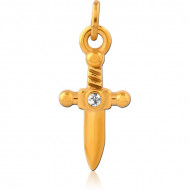 GOLD PVD COATED SURGICAL STEEL CHARM