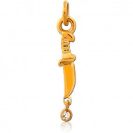 GOLD PVD COATED SURGICAL STEEL CHARM