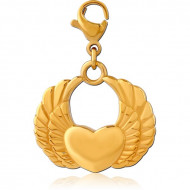 GOLD PVD COATED SURGICAL STEEL CHARM WITH LOBSTER LOCKER