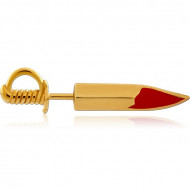 GOLD PVD COATED SURGICAL STEEL FAKE PLUG