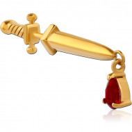 GOLD PVD COATED SURGICAL STEEL JEWELED FAKE PLUG PIERCING