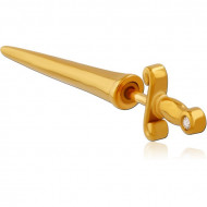 GOLD PVD COATED SURGICAL STEEL JEWELED FAKE PLUG