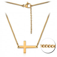 GOLD PVD COATED SURGICAL STEEL NECKLACE WITH PENDANT