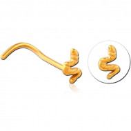 GOLD PVD COATED SURGICAL STEEL CURVED NOSE STUD