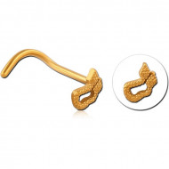 GOLD PVD COATED SURGICAL STEEL CURVED NOSE STUD