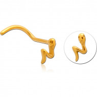GOLD PVD COATED SURGICAL STEEL CURVED NOSE STUD PIERCING