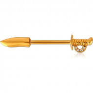 GOLD PVD COATED SURGICAL STEEL NIPPLE BAR