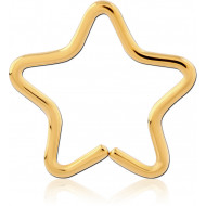 GOLD PVD COATED SURGICAL STEEL OPEN STAR SEAMLESS RING