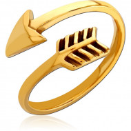 GOLD PVD COATED SURGICAL STEEL OPEN RING - ARROW