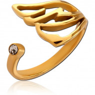 GOLD PVD COATED SURGICAL STEEL JEWELED RING