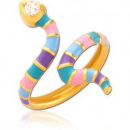 GOLD PVD COATED SURGICAL STEEL JEWELED RING