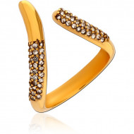 GOLD PVD COATED SURGICAL STEEL JEWELED RING