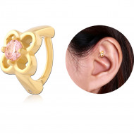 GOLD PVD COATED SURGICAL STEEL JEWELED ROOK CLICKER