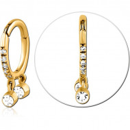 GOLD PVD COATED SURGICAL STEEL JEWELED MULTI PURPOSE CLICKER
