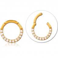 GOLD PVD COATED SURGICAL STEEL JEWELED MULTI PURPOSE CLICKER