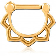 GOLD PVD COATED SURGICAL STEEL HINGED SEPTUM CLICKER