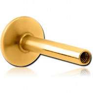 GOLD PVD COATED TITANIUM INTERNALLY THREADED LABRET PIN PIERCING