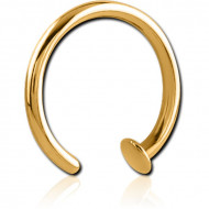 GOLD PVD COATED TITANIUM OPEN NOSE RING PIERCING