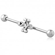 SURGICAL STEEL INDUSTRIAL BARBELL ADJUSTABLE SLIDING CHARM PIERCING