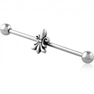 SURGICAL STEEL INDUSTRIAL BARBELL ADJUSTABLE SLIDING CHARM PIERCING