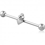 SURGICAL STEEL INDUSTRIAL BARBELL ADJUSTABLE SLIDING CHARM PIERCING