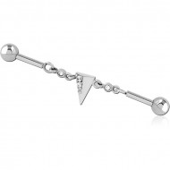 SURGICAL STEEL INDUSTRIAL BARBELL CHARM PIERCING