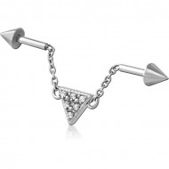 SURGICAL STEEL INDUSTRIAL BARBELL PIERCING