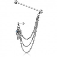 SURGICAL STEEL INDUSTRIAL BARBELL PIERCING