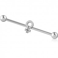 SURGICAL STEEL INDUSTRIAL BARBELL PIERCING